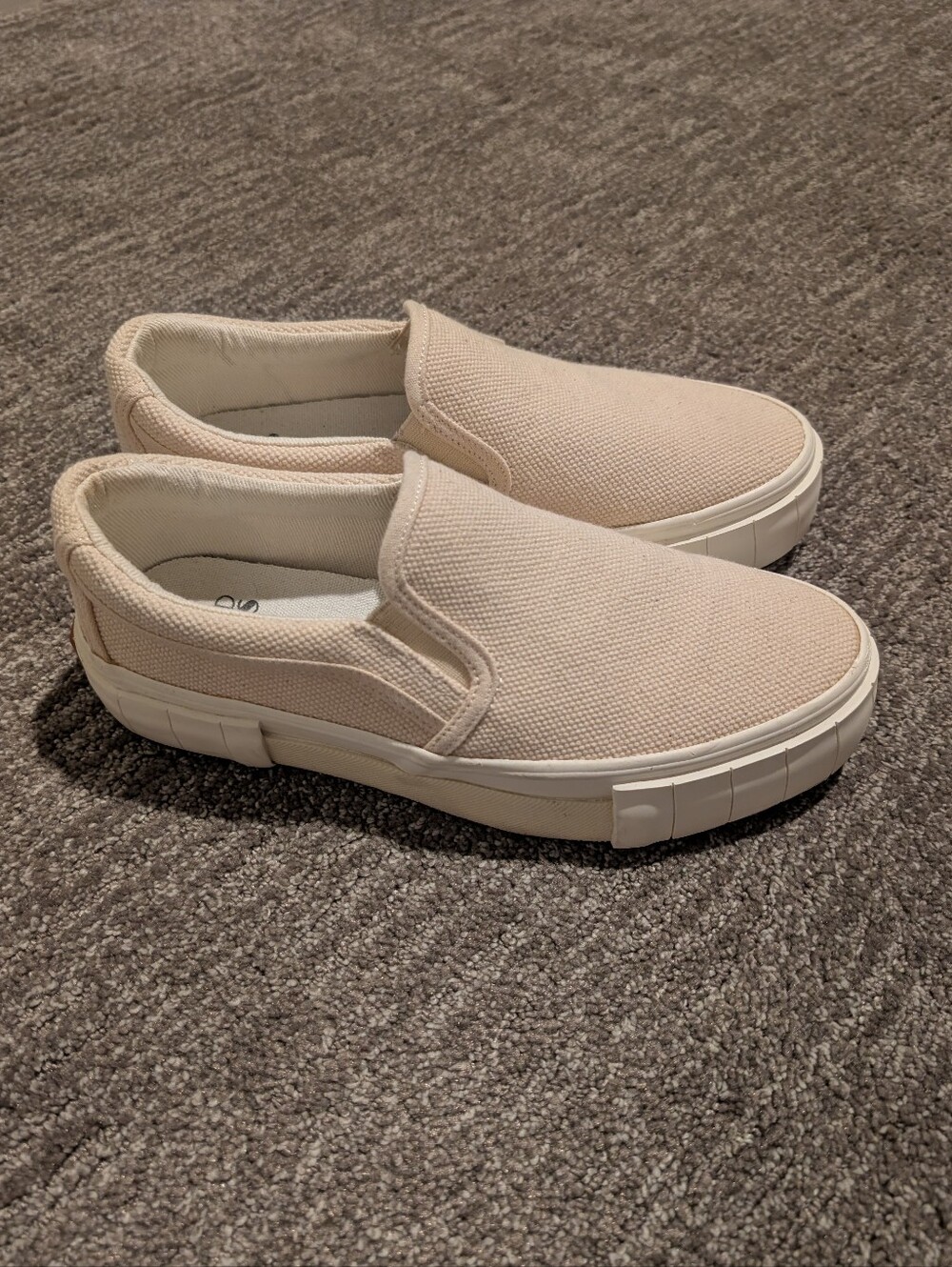 Good News Yess Casual Slip-On Canvas Sneakers in Oatmeal Tan - Women's US 8 UK 6